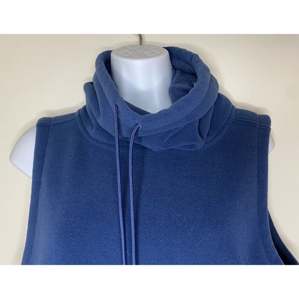 NOBULL Women’s Microplush Fleece Vest Blue S – Sleeveless Cowl Neck Zip up - Picture 5 of 12